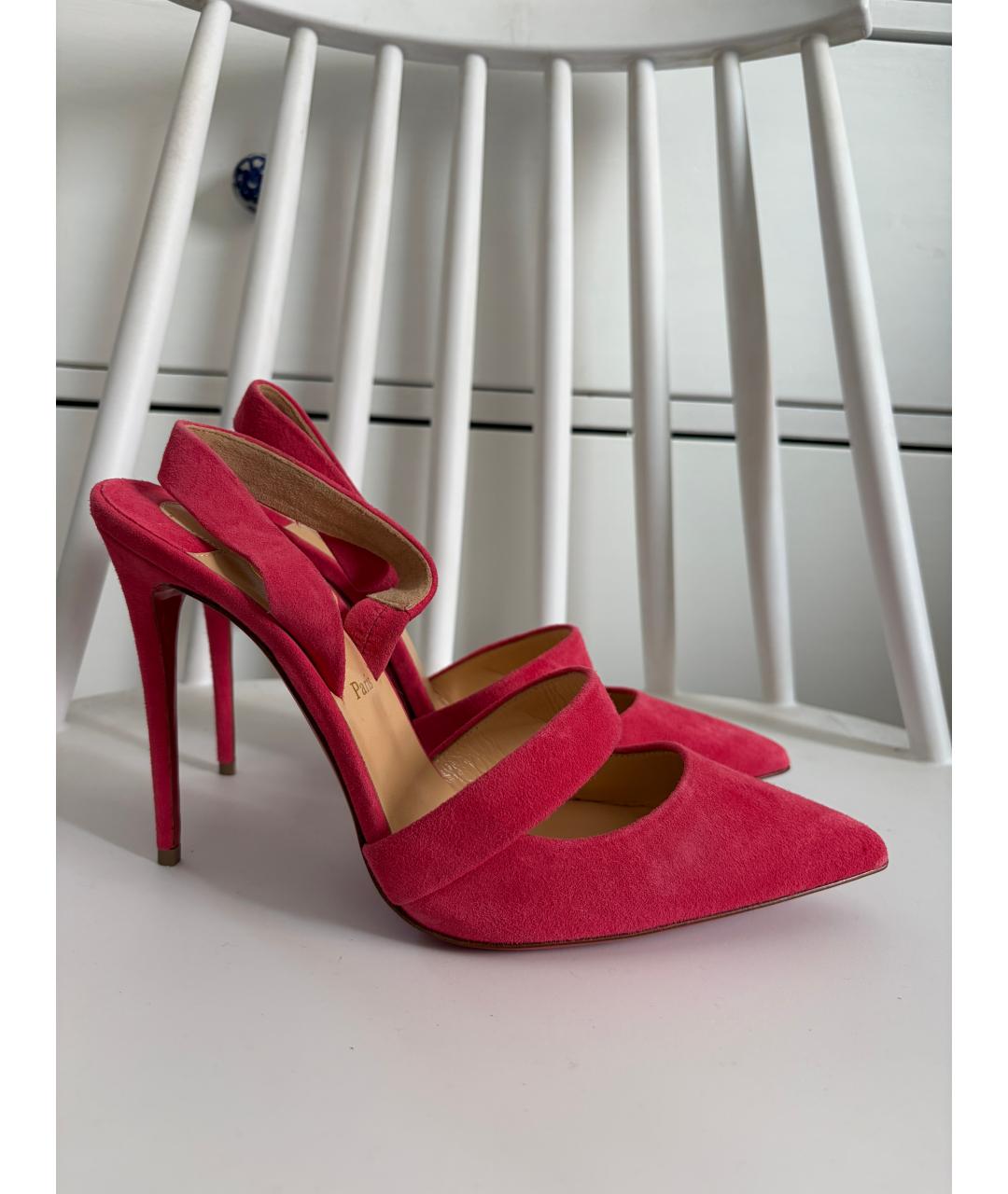CHRISTIAN LOUBOUTIN Розовые замшевые туфли, фото 2