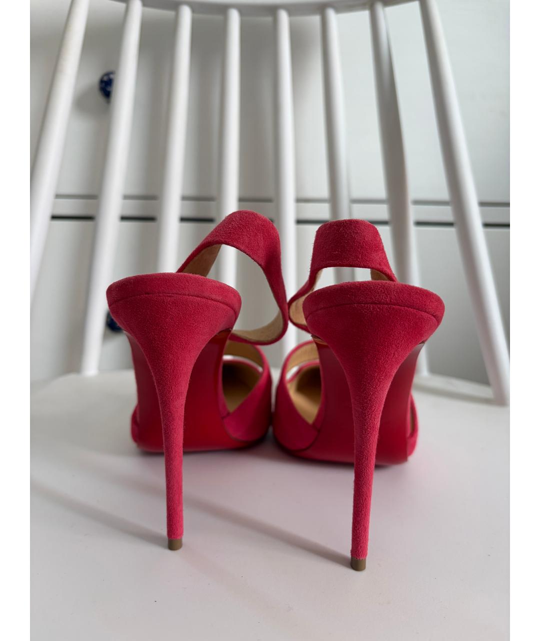 CHRISTIAN LOUBOUTIN Розовые замшевые туфли, фото 6