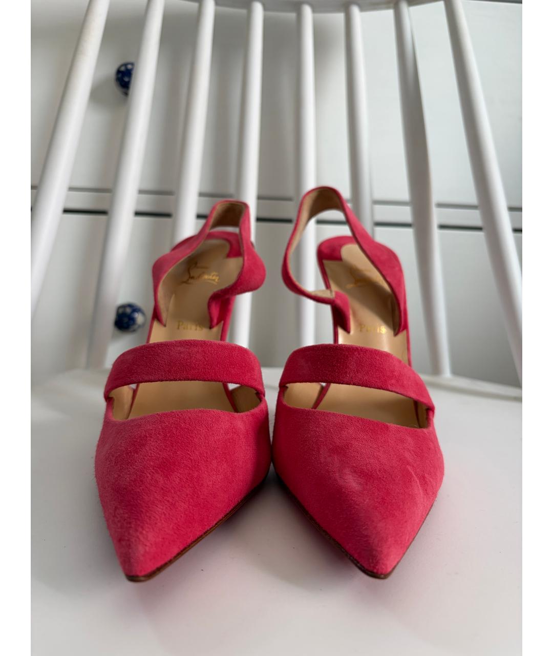 CHRISTIAN LOUBOUTIN Розовые замшевые туфли, фото 3