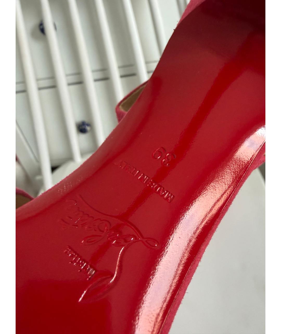 CHRISTIAN LOUBOUTIN Розовые замшевые туфли, фото 8