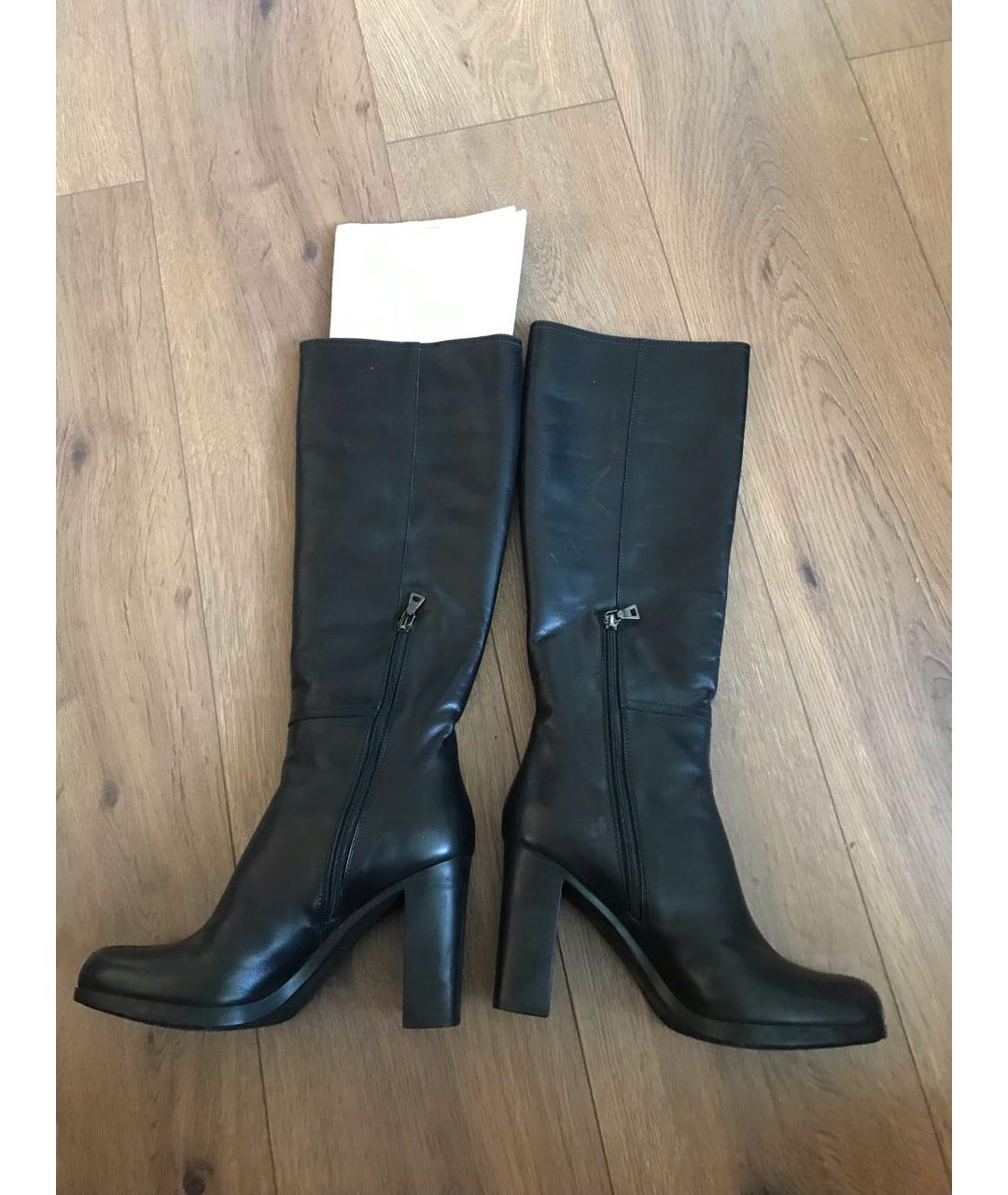 PRADA Черные кожаные сапоги, фото 5