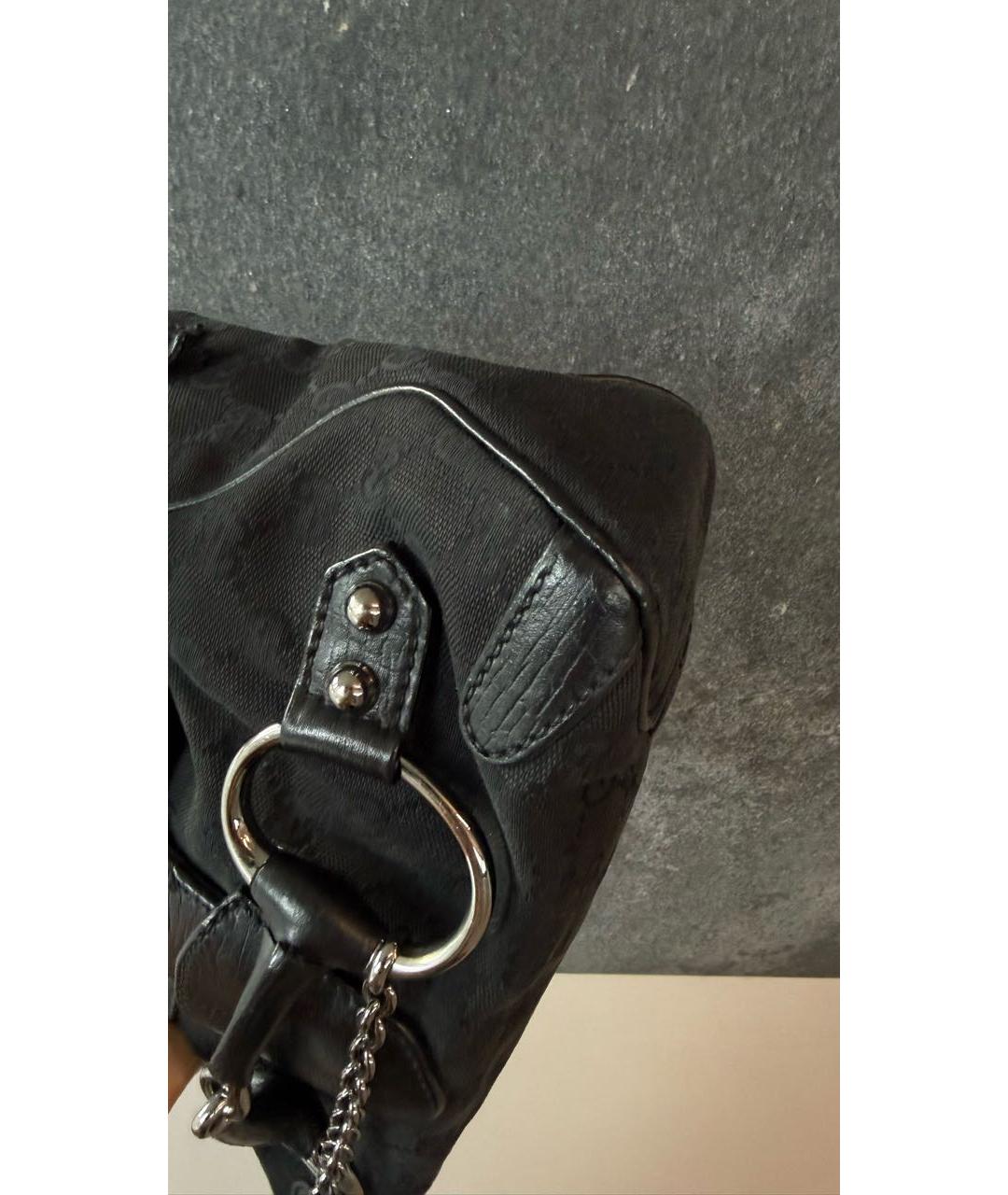 GUCCI Черная кожаная сумка с короткими ручками, фото 6