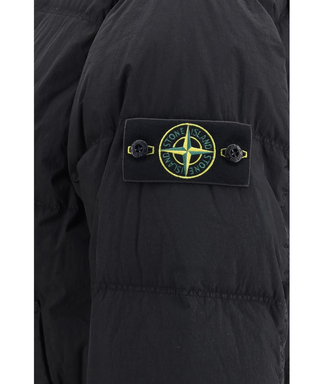 STONE ISLAND Черный пуховик, фото 3