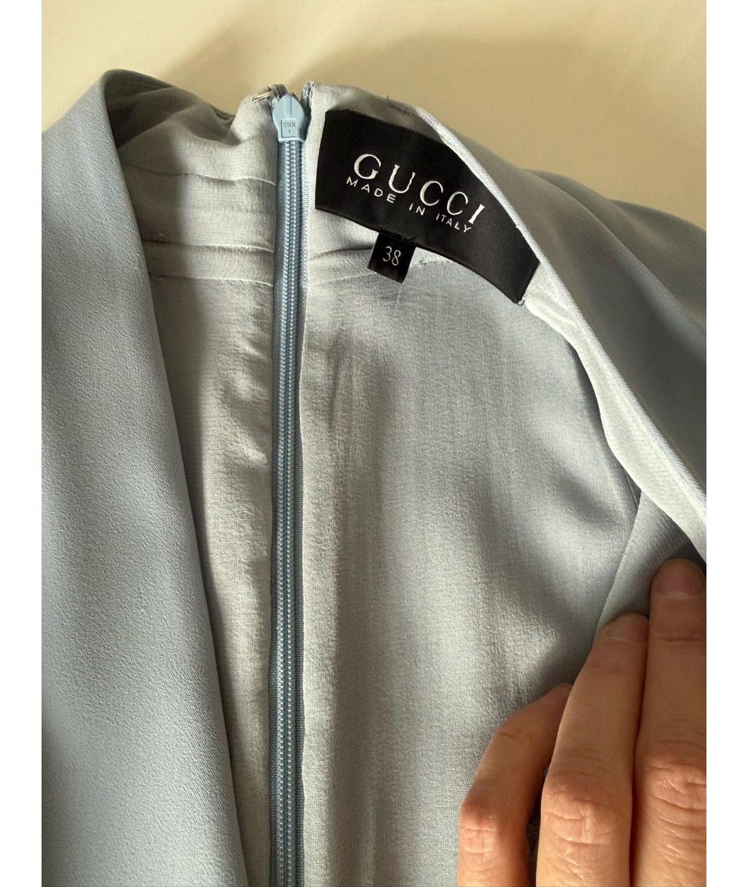 GUCCI Голубое коктейльное платье, фото 3