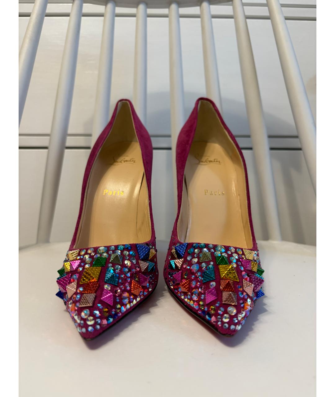 CHRISTIAN LOUBOUTIN Розовые замшевые туфли, фото 3