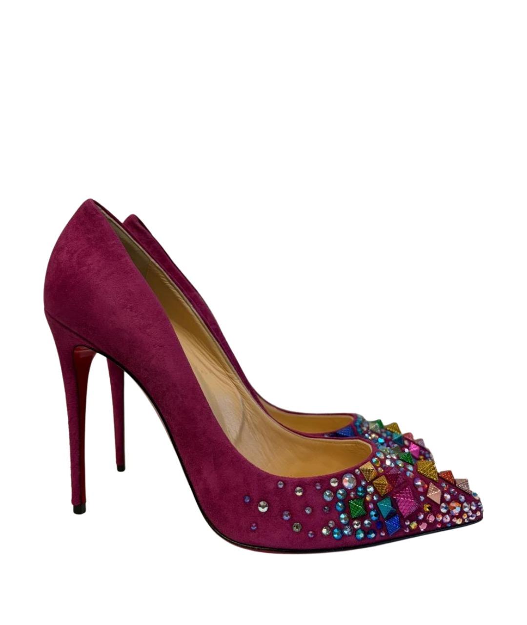 CHRISTIAN LOUBOUTIN Розовые замшевые туфли, фото 1