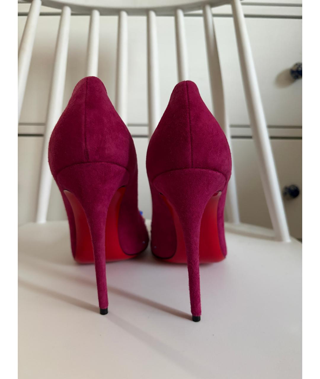 CHRISTIAN LOUBOUTIN Розовые замшевые туфли, фото 6