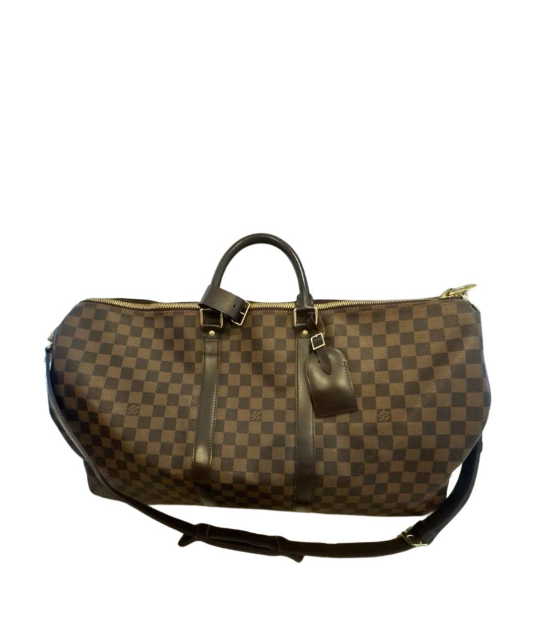 LOUIS VUITTON Коричневая канва дорожная/спортивная сумка, фото 1