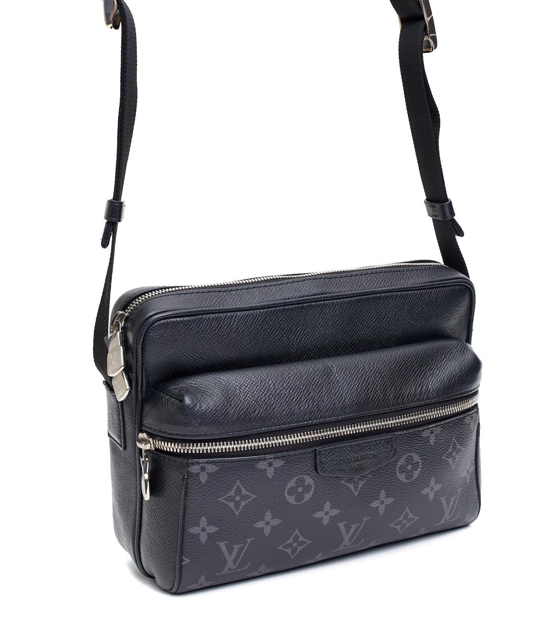 LOUIS VUITTON Черная кожаная сумка на плечо, фото 3