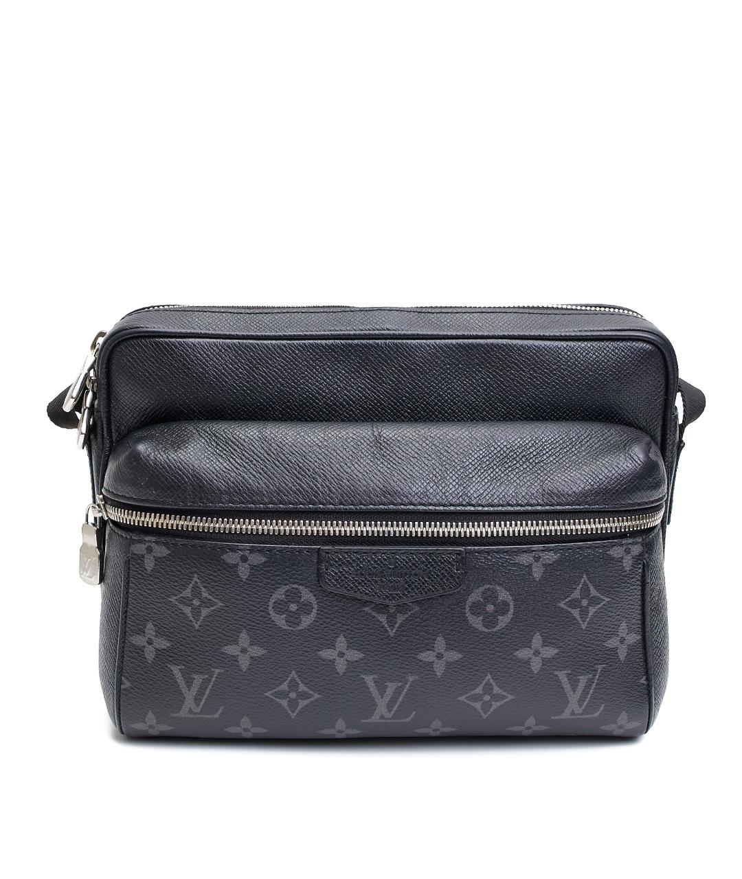 LOUIS VUITTON Черная кожаная сумка на плечо, фото 7