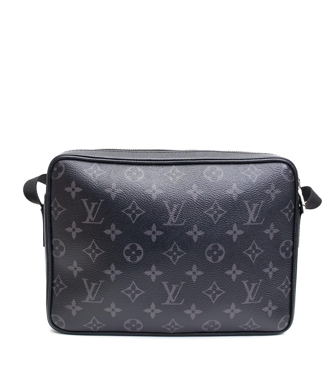LOUIS VUITTON Черная кожаная сумка на плечо, фото 4
