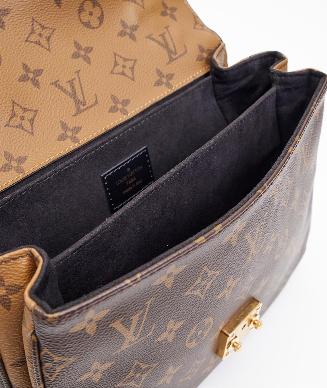 LOUIS VUITTON Коричневая кожаная сумка через плечо, фото 5