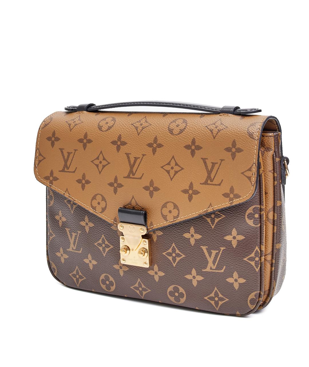 LOUIS VUITTON Коричневая кожаная сумка через плечо, фото 3