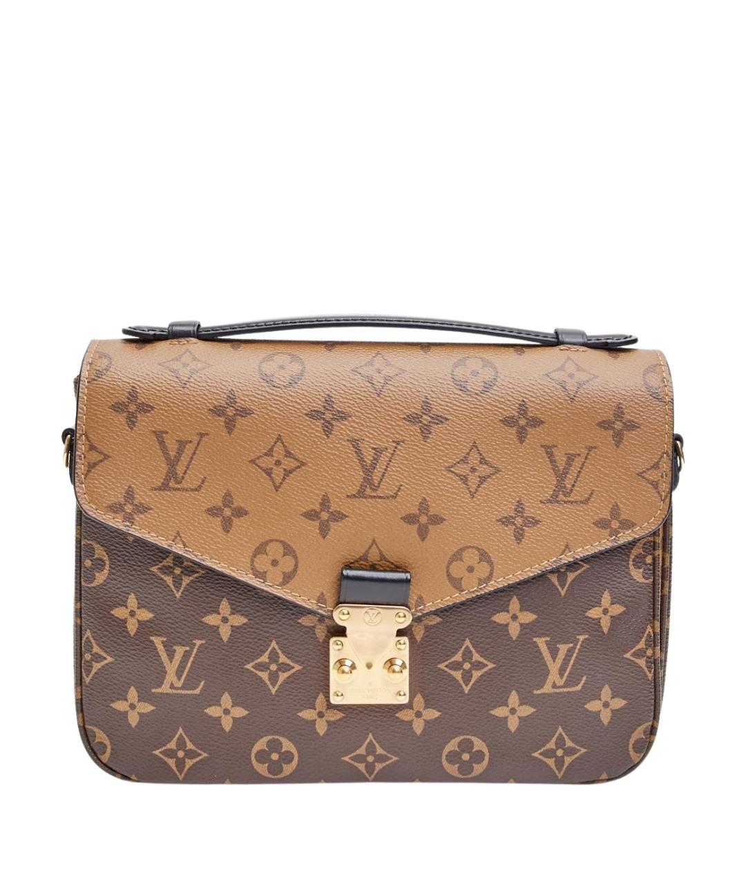 LOUIS VUITTON Коричневая кожаная сумка через плечо, фото 2