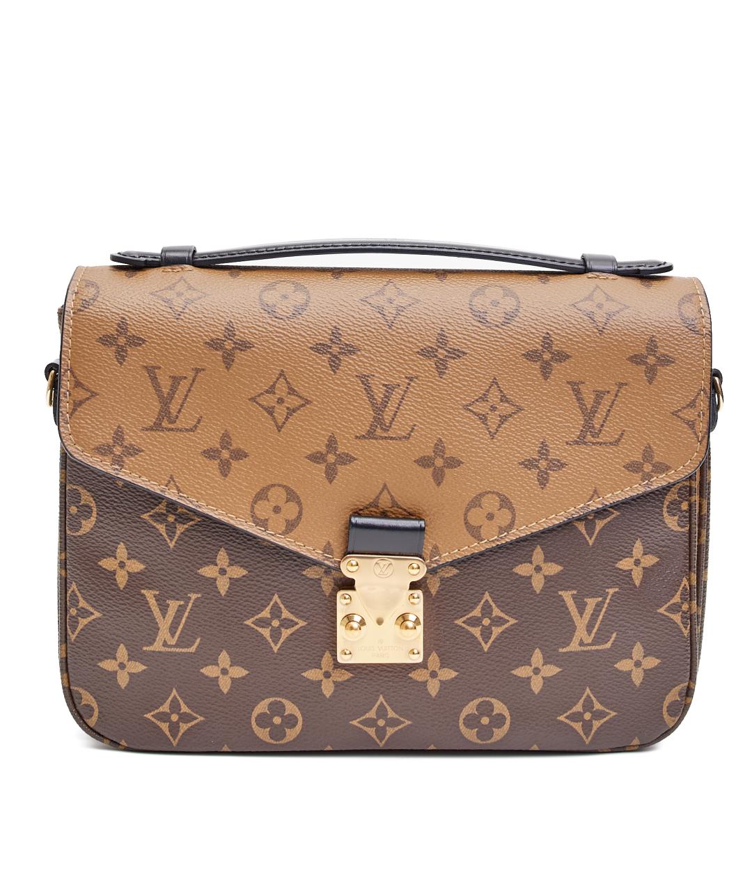 LOUIS VUITTON Коричневая кожаная сумка через плечо, фото 7
