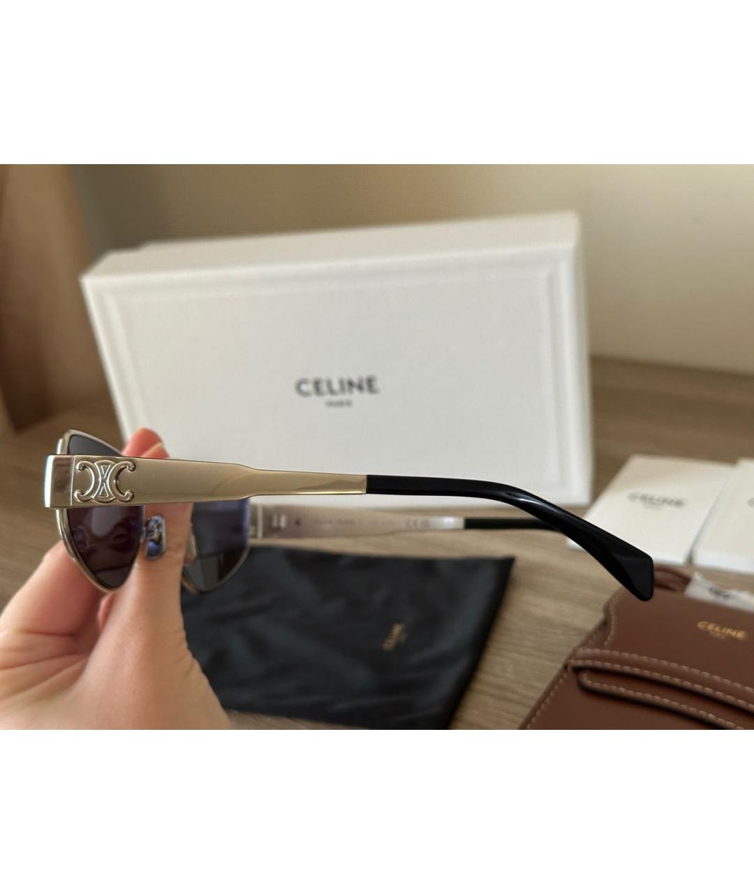 CELINE Темно-синие металлические солнцезащитные очки, фото 7