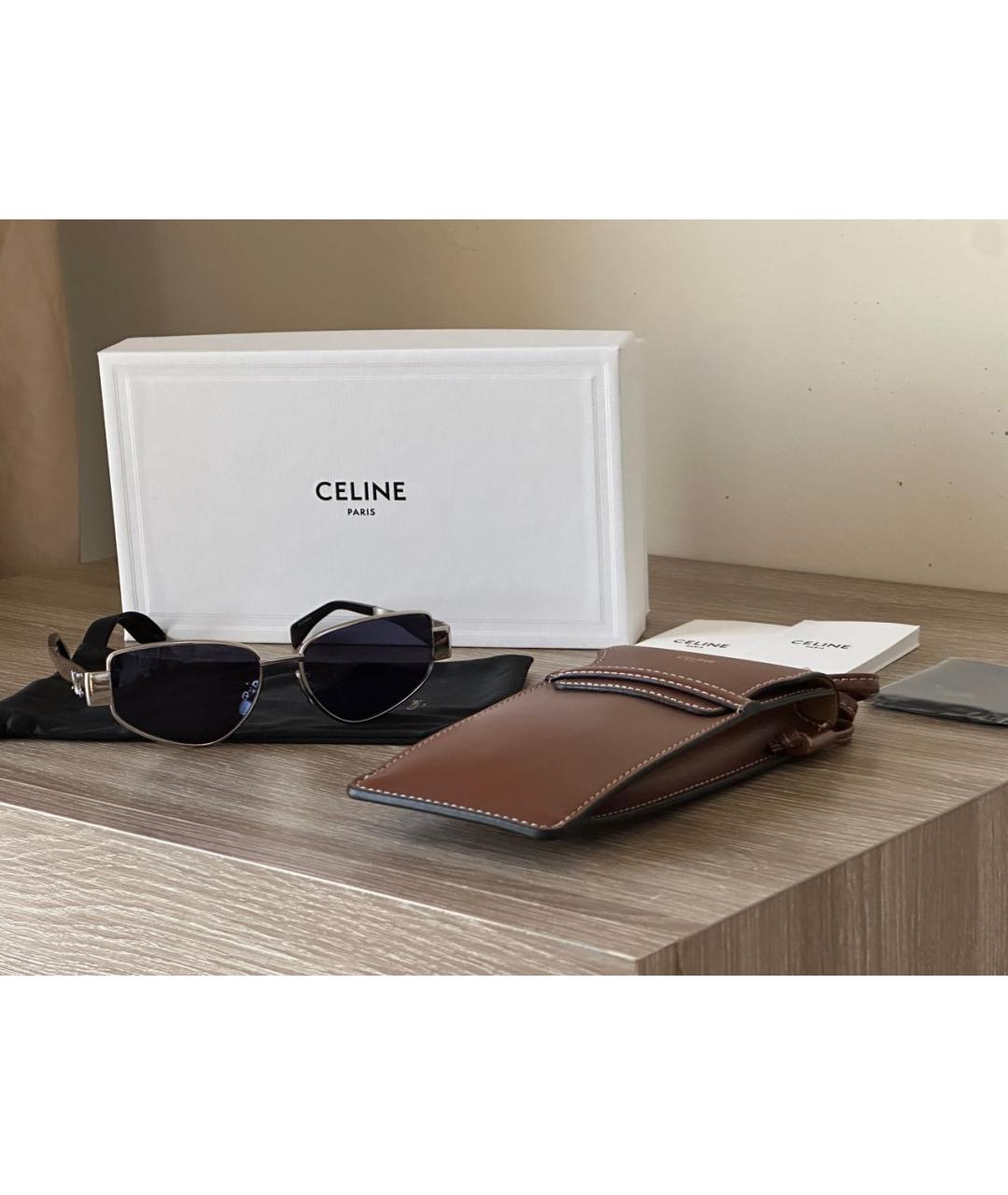 CELINE Темно-синие металлические солнцезащитные очки, фото 6