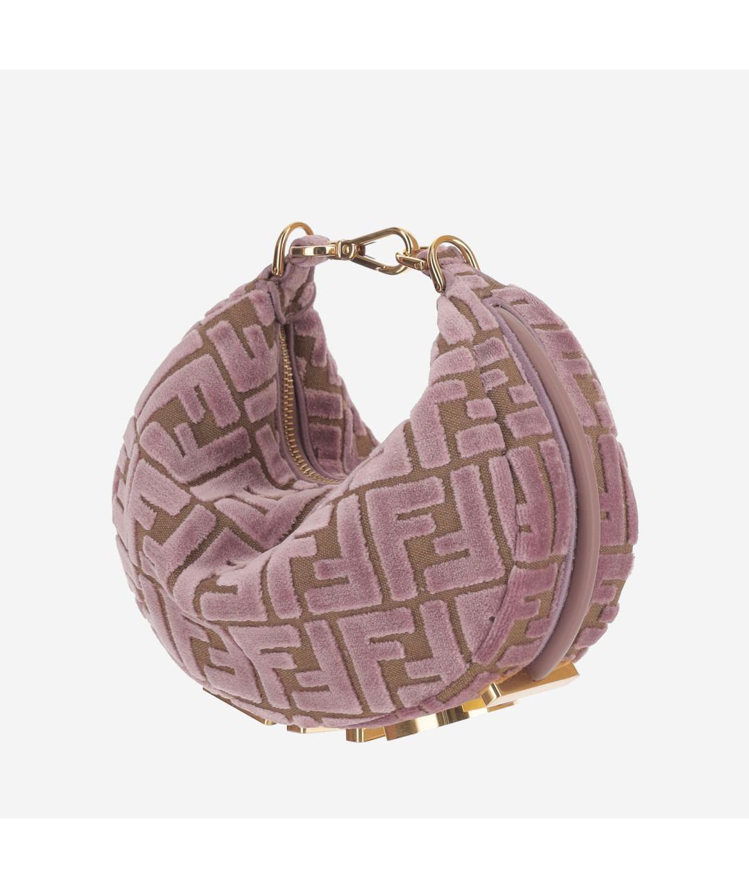 FENDI Розовая жаккардовая сумка через плечо, фото 2