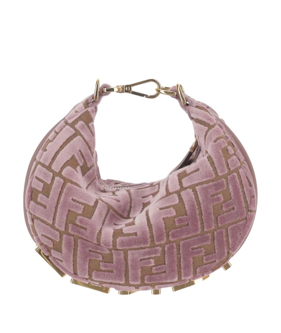 FENDI Розовая жаккардовая сумка через плечо, фото 1