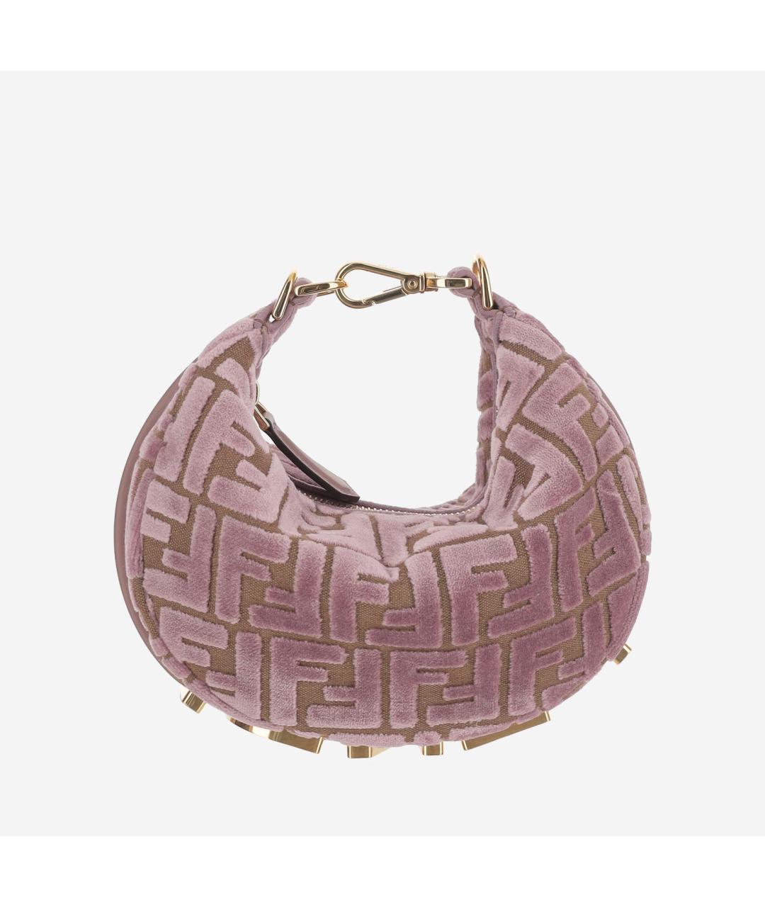 FENDI Розовая жаккардовая сумка через плечо, фото 3