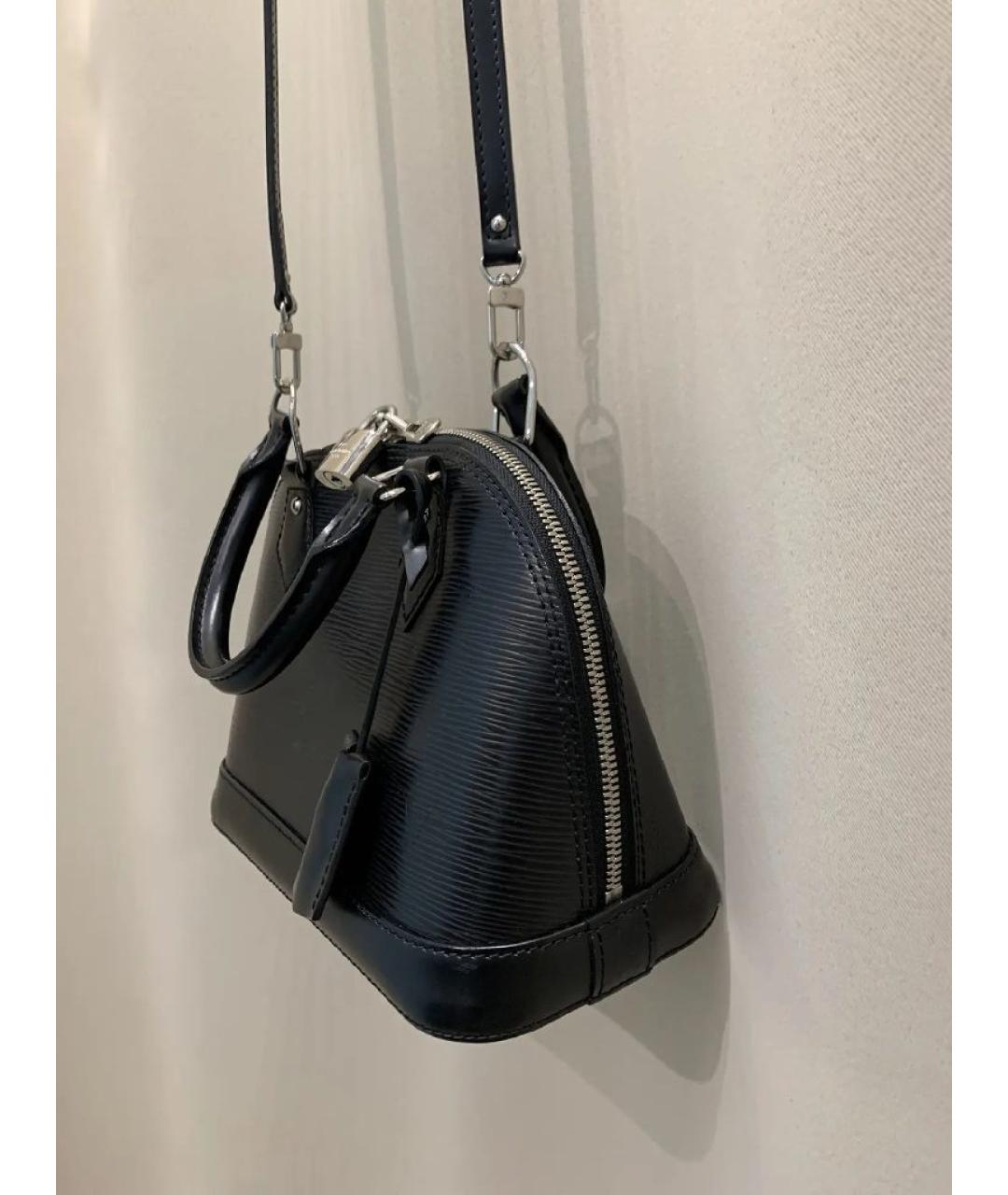 LOUIS VUITTON Черная кожаная сумка с короткими ручками, фото 4