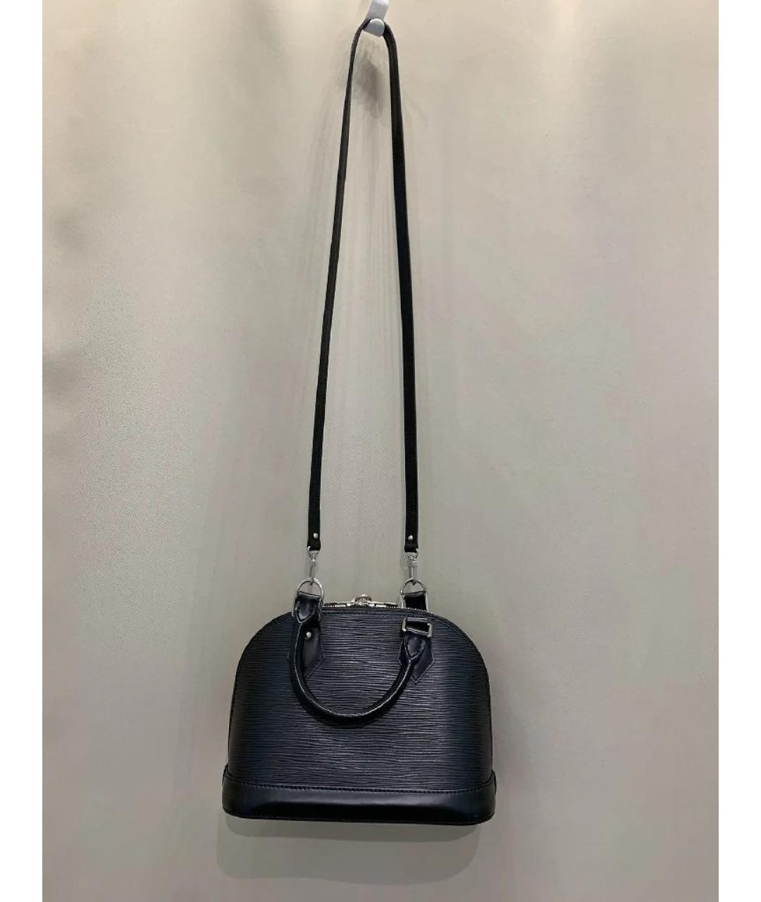 LOUIS VUITTON Черная кожаная сумка с короткими ручками, фото 3