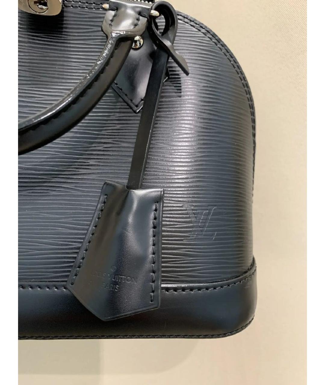 LOUIS VUITTON Черная кожаная сумка с короткими ручками, фото 7