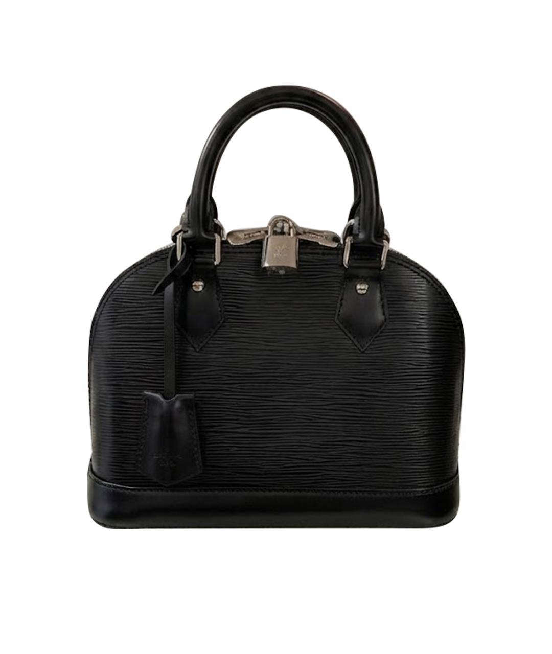 LOUIS VUITTON Черная кожаная сумка с короткими ручками, фото 1