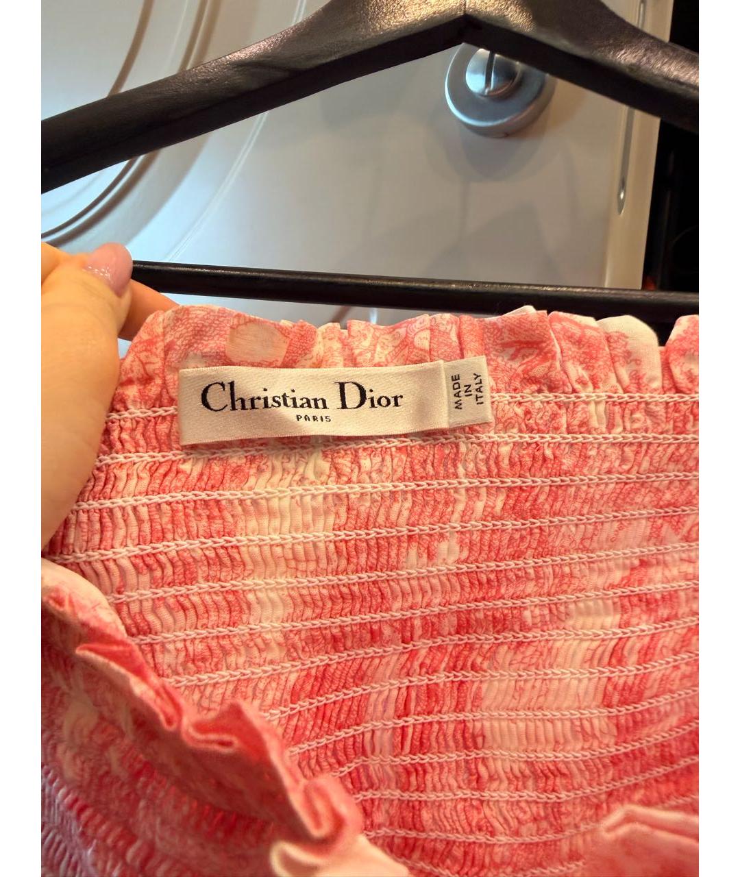 CHRISTIAN DIOR Розовая хлопковая юбка мини, фото 5