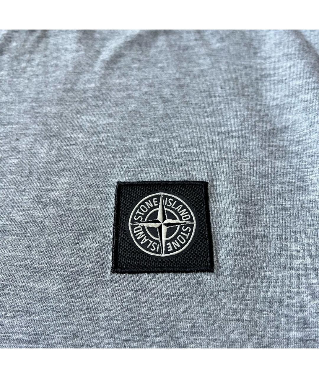 STONE ISLAND Серая хлопковая футболка, фото 4