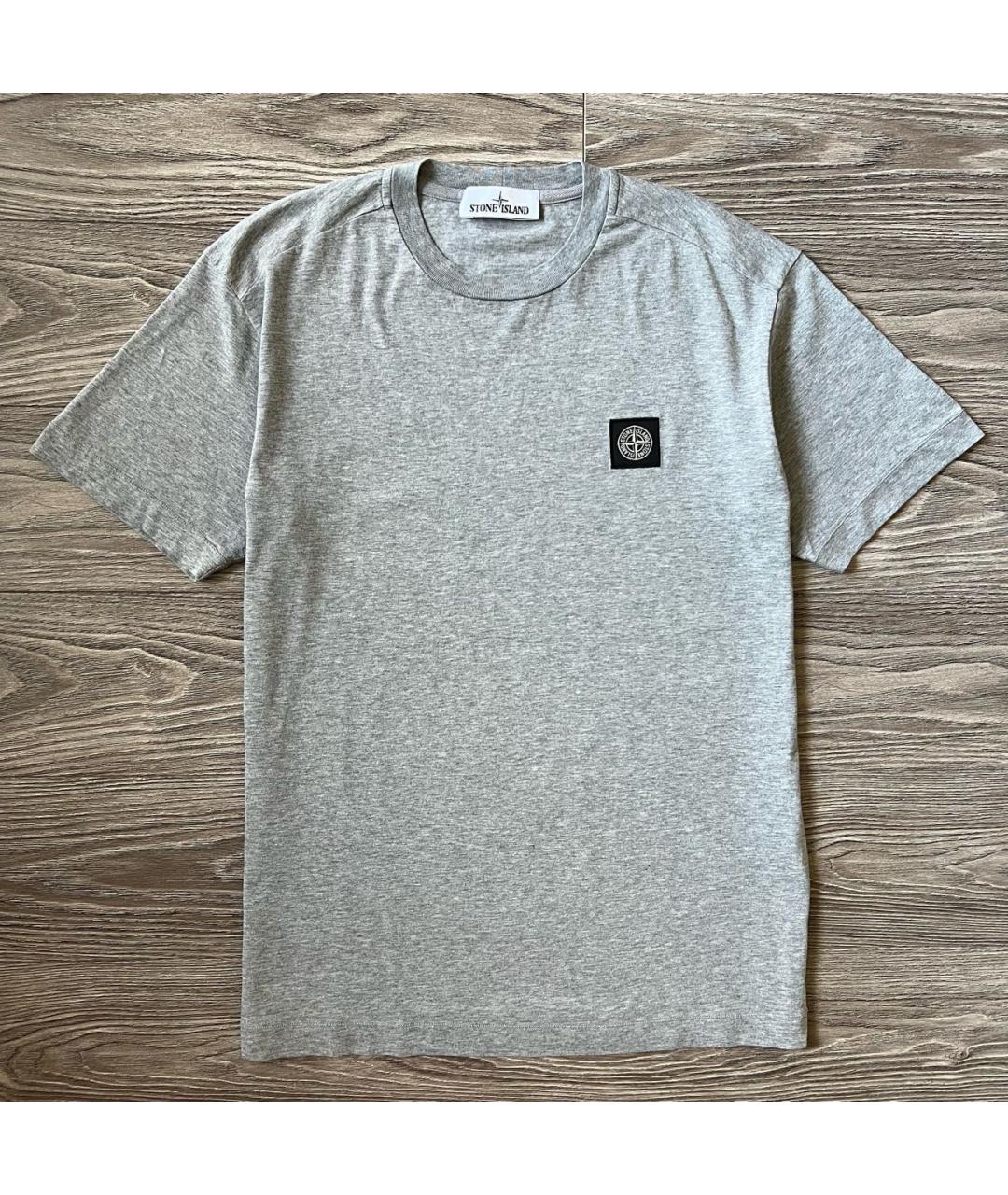 STONE ISLAND Серая хлопковая футболка, фото 9
