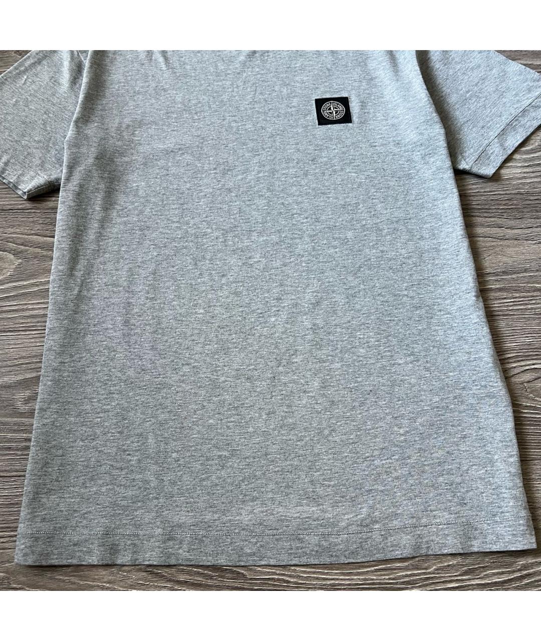 STONE ISLAND Серая хлопковая футболка, фото 5