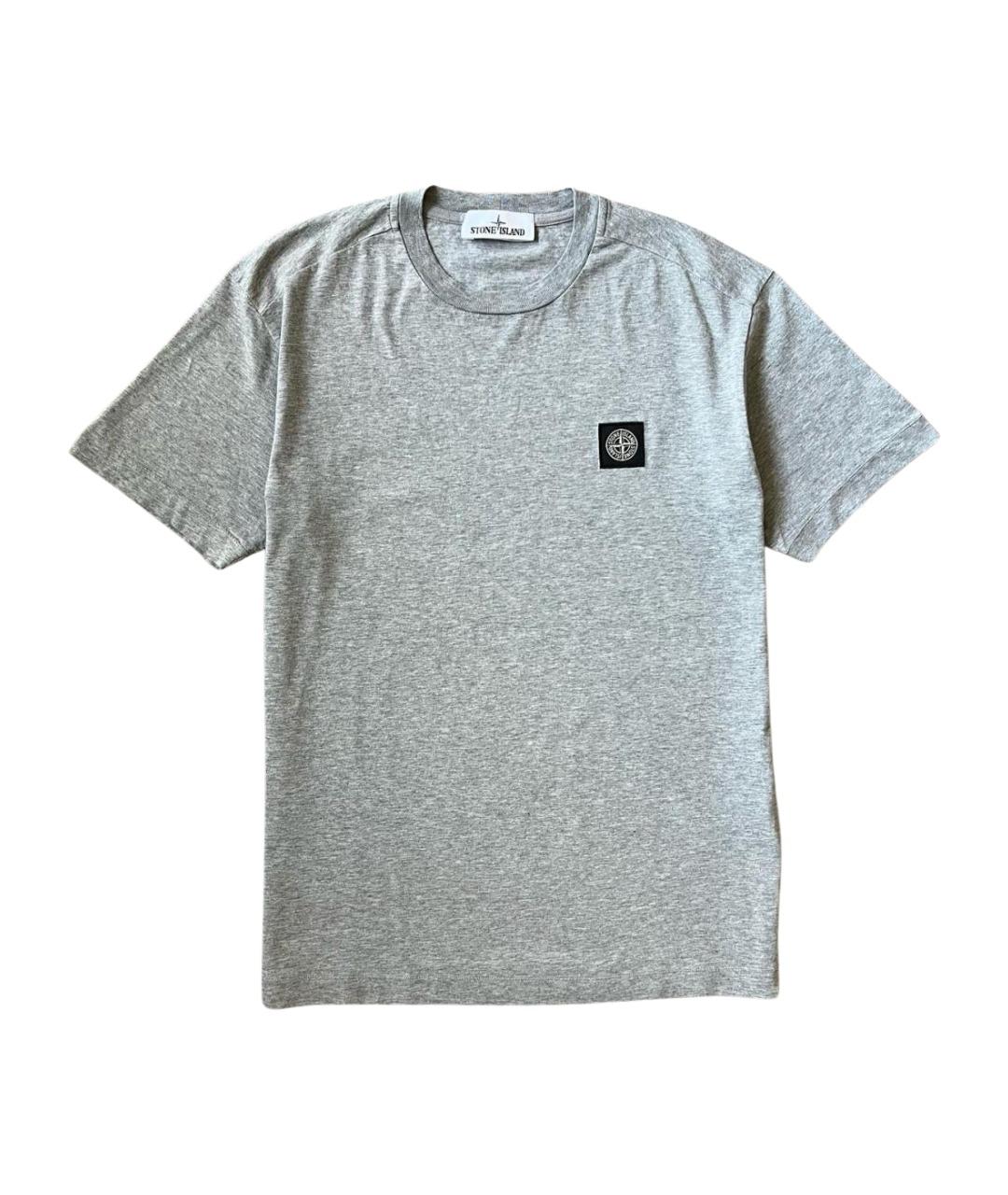 STONE ISLAND Серая хлопковая футболка, фото 1
