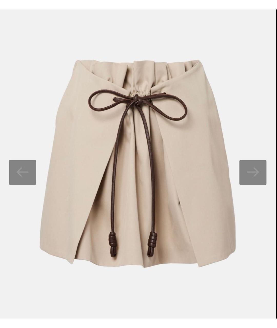 LOEWE Бежевая хлопковая юбка мини, фото 7