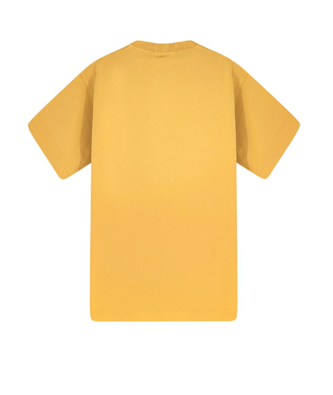 STONE ISLAND Желтая хлопковая футболка, фото 2