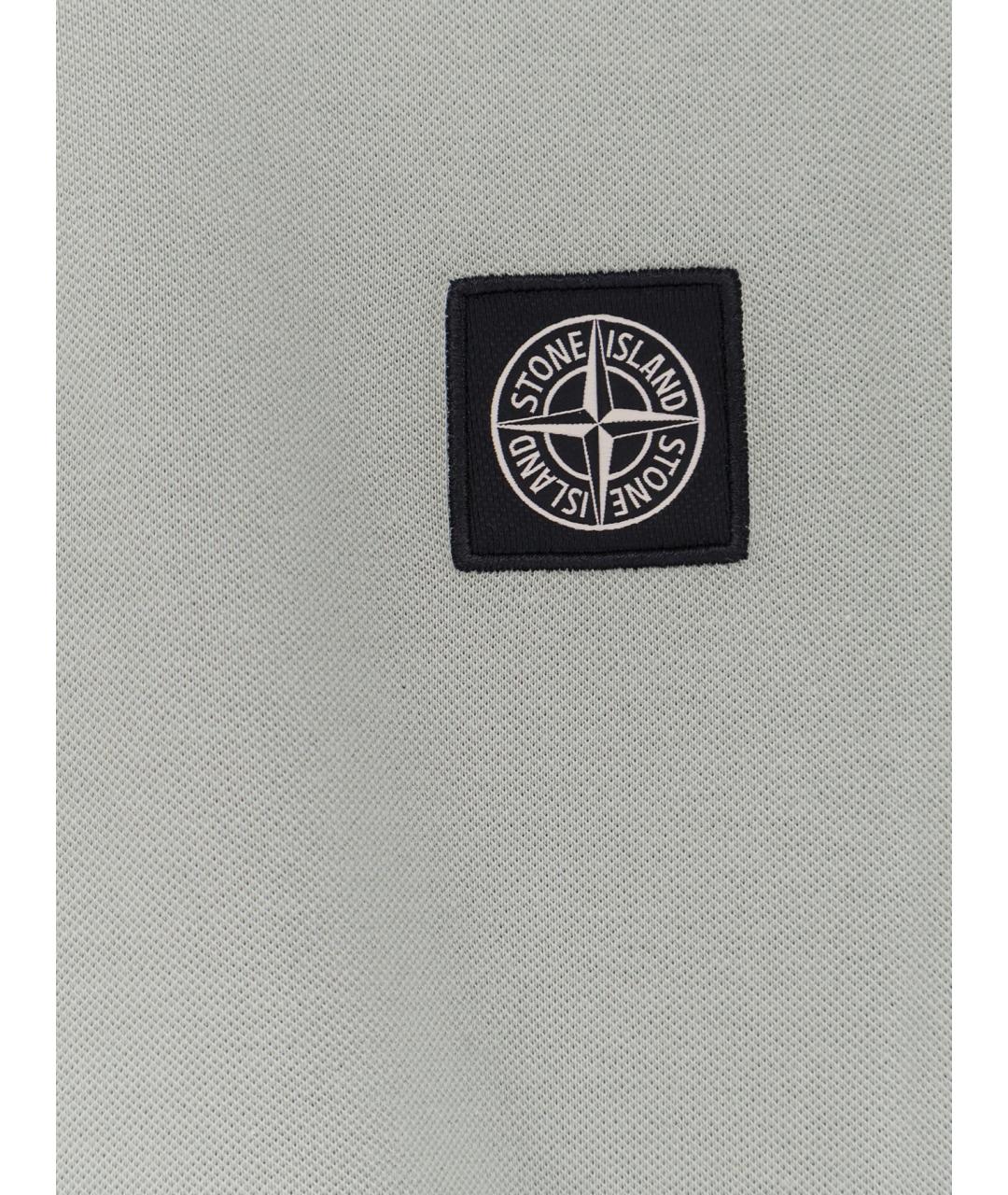 STONE ISLAND Зеленое хлопковое поло с коротким рукавом, фото 3