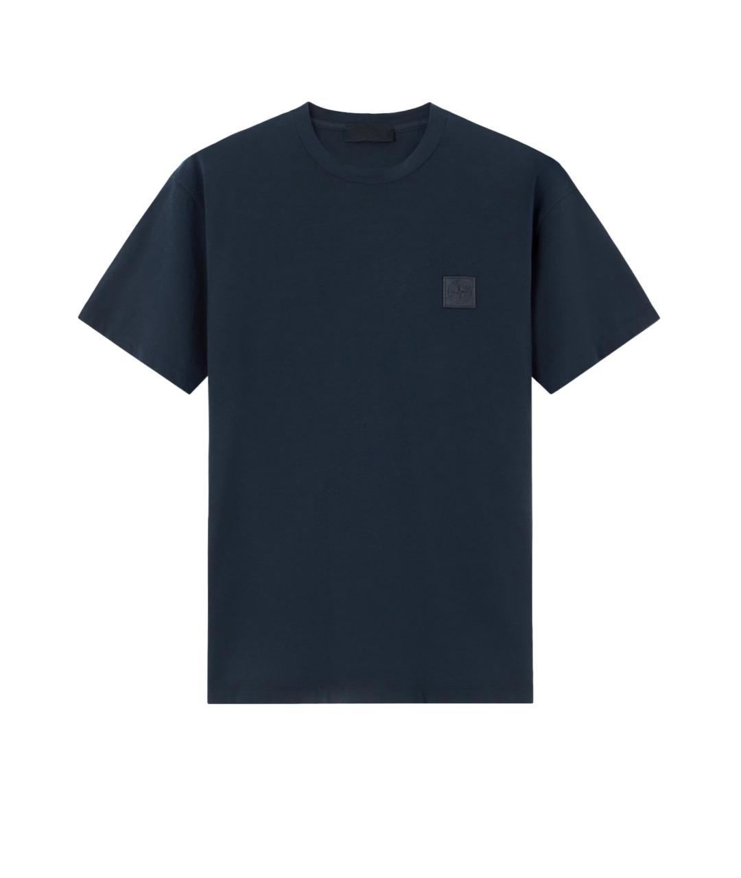 STONE ISLAND Синяя хлопковая футболка, фото 1