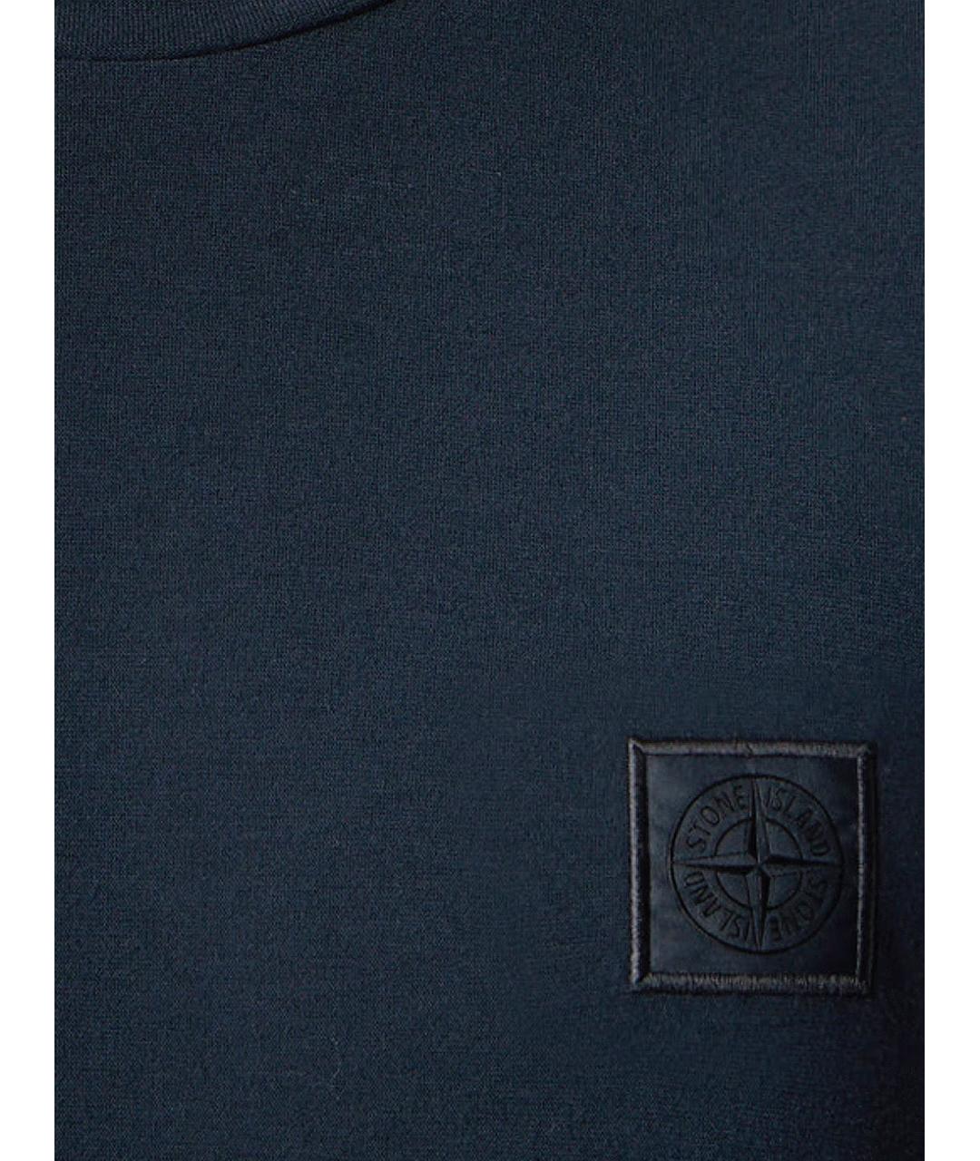 STONE ISLAND Синяя хлопковая футболка, фото 3