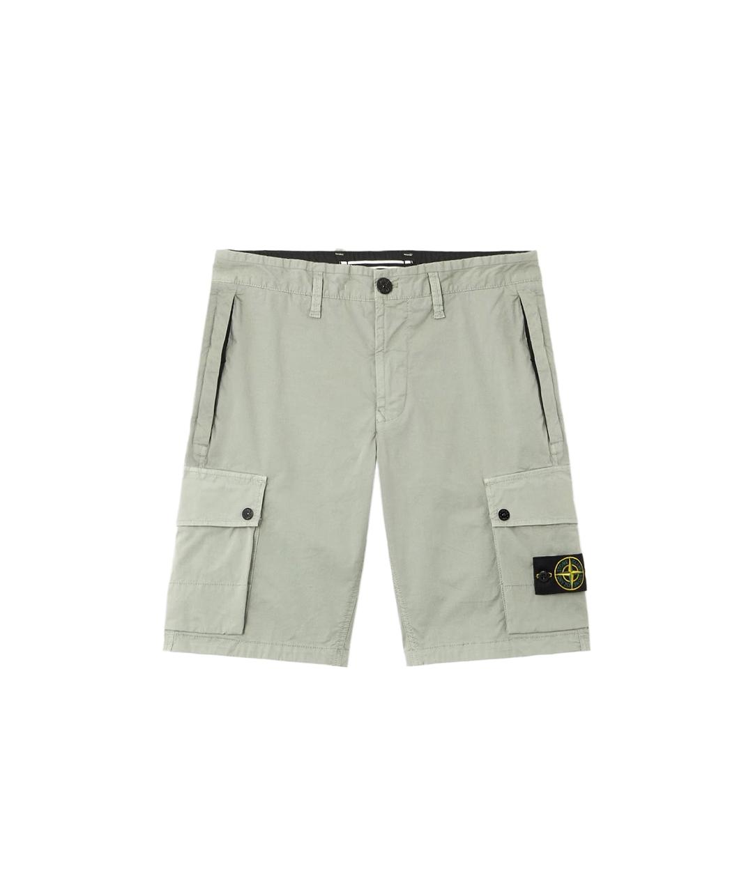 STONE ISLAND Зеленые хлопковые повседневные брюки, фото 1
