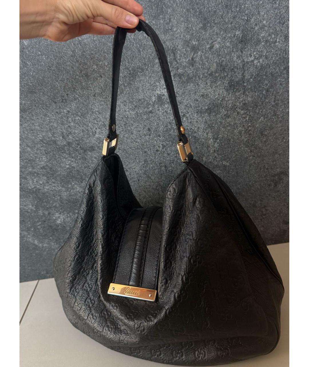 GUCCI Черная кожаная сумка с короткими ручками, фото 9