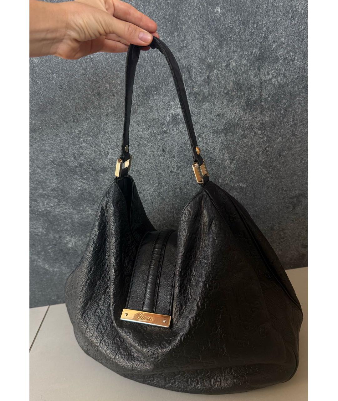 GUCCI Черная кожаная сумка с короткими ручками, фото 2