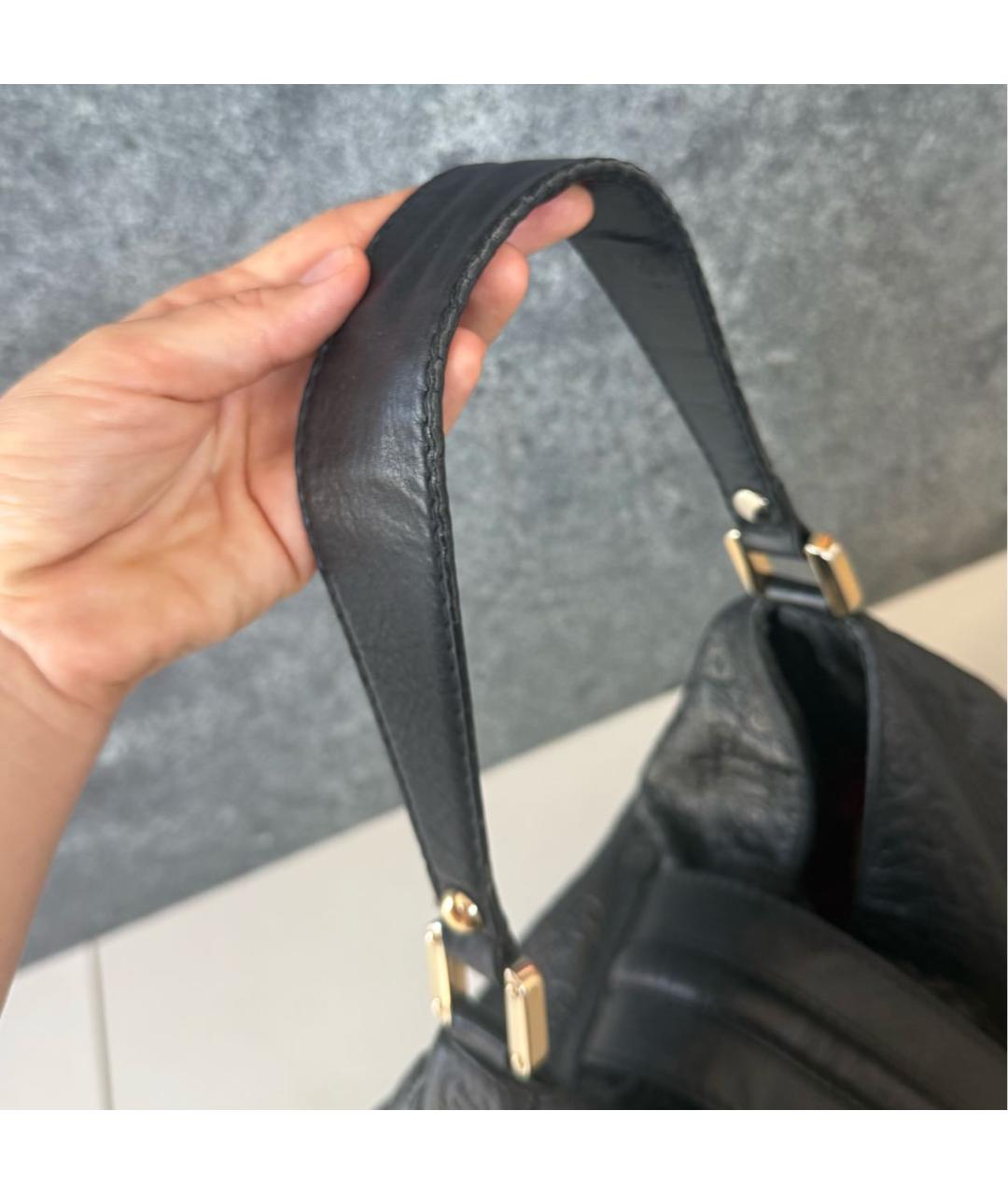 GUCCI Черная кожаная сумка с короткими ручками, фото 4