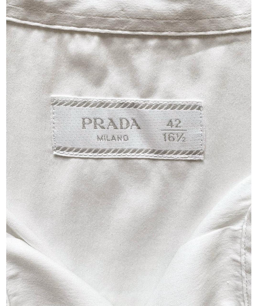PRADA Белая хлопковая кэжуал рубашка, фото 4