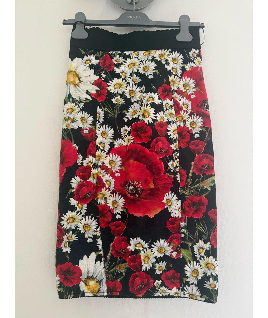 DOLCE&GABBANA Мульти хлопковая юбка миди, фото 9