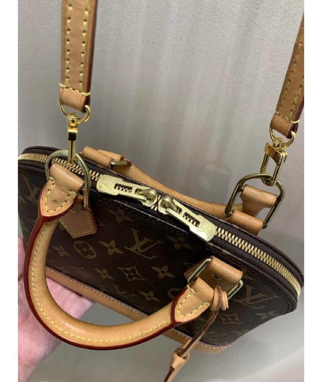 LOUIS VUITTON Коричневая канва сумка с короткими ручками, фото 6