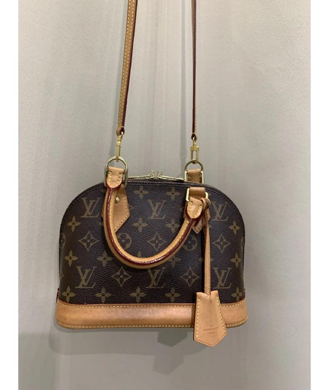 LOUIS VUITTON Коричневая канва сумка с короткими ручками, фото 9