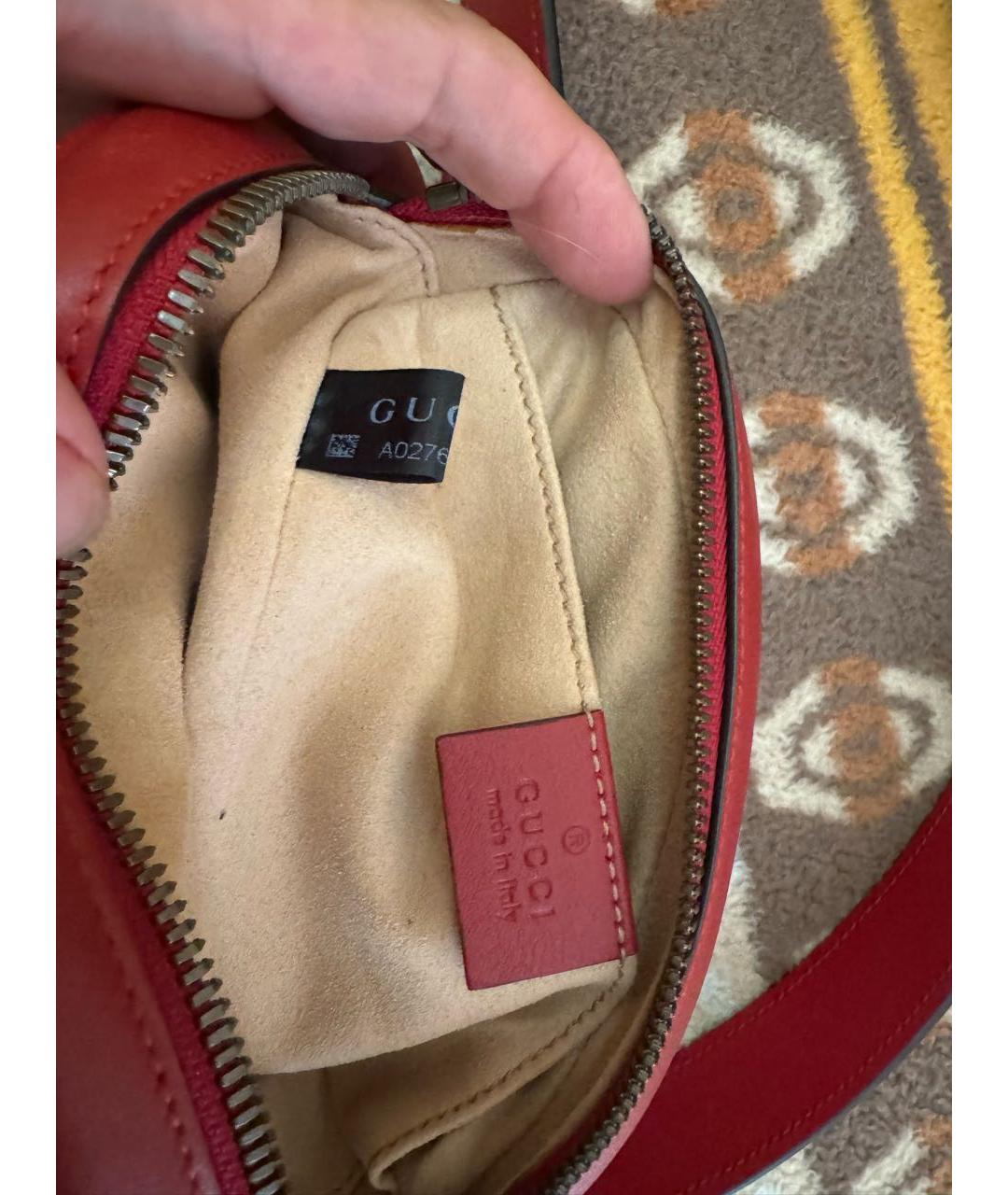 GUCCI Красная кожаная поясная сумка, фото 3