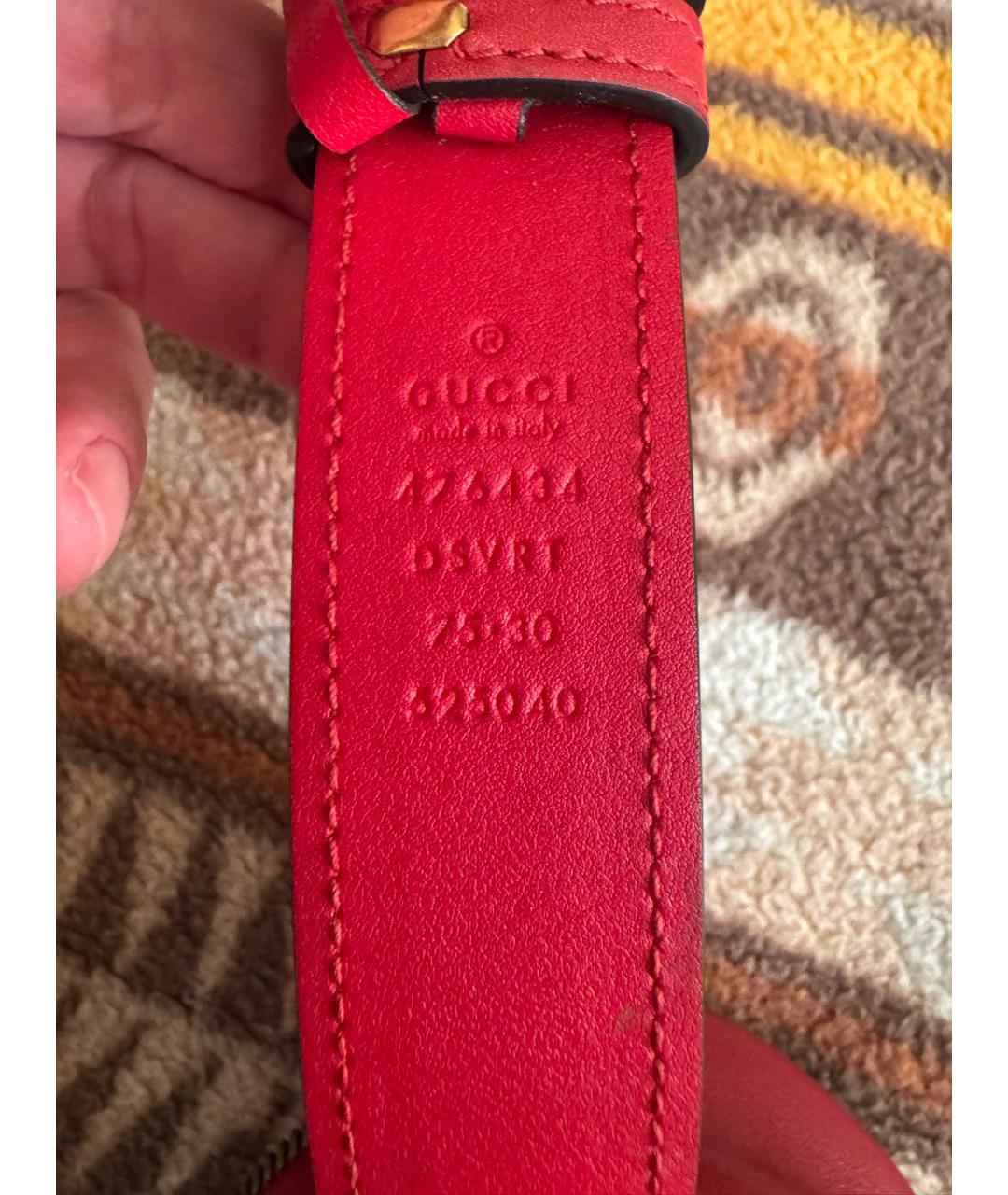 GUCCI Красная кожаная поясная сумка, фото 2