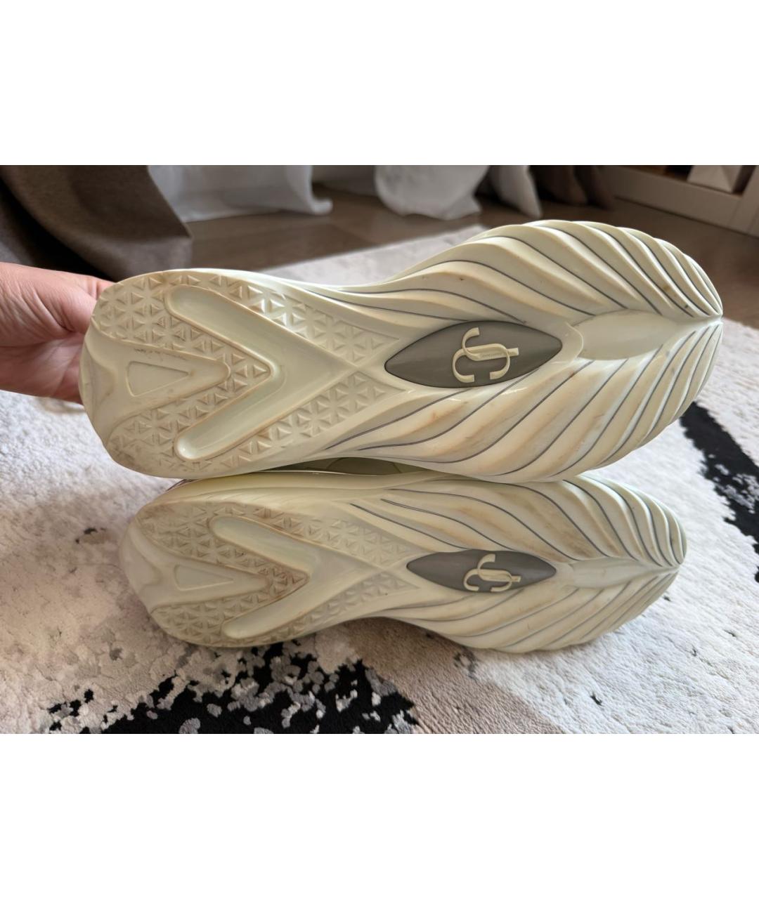 JIMMY CHOO Белые неопреновые низкие кроссовки / кеды, фото 3