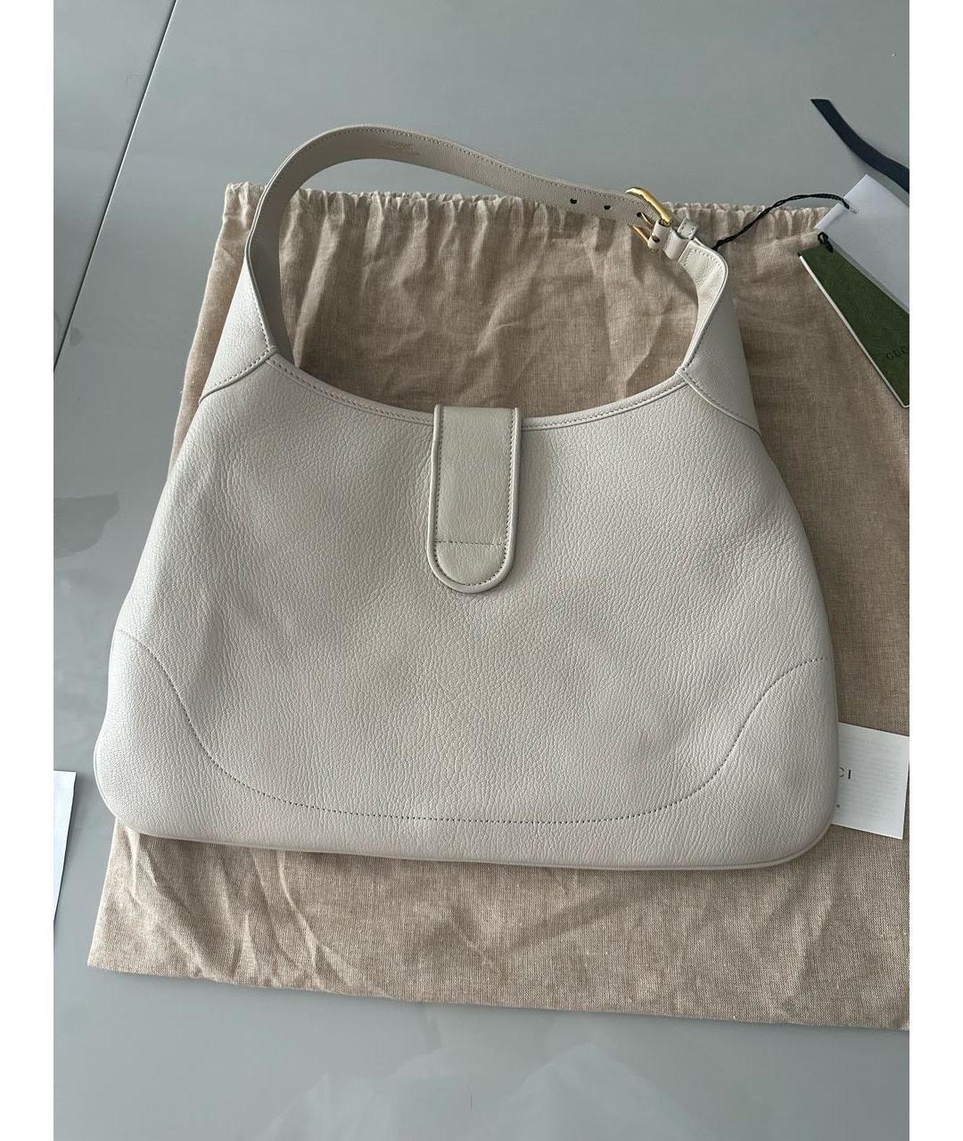 GUCCI Бежевая кожаная сумка с короткими ручками, фото 3